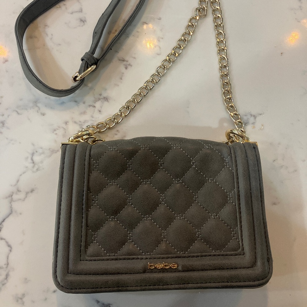 Bebe grey crossbody purse